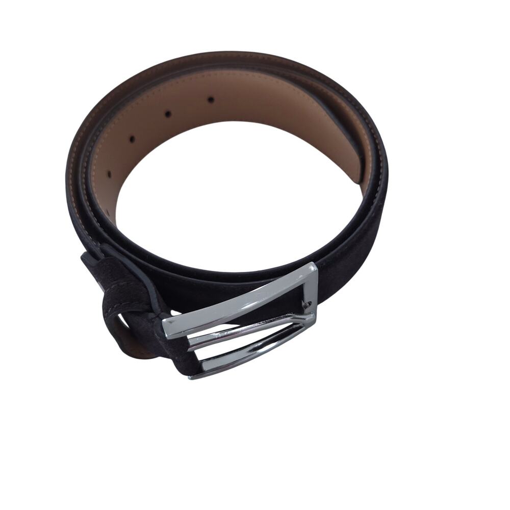 Men's 1.5" Ground Mind Leather and Suede Belt, Size 38